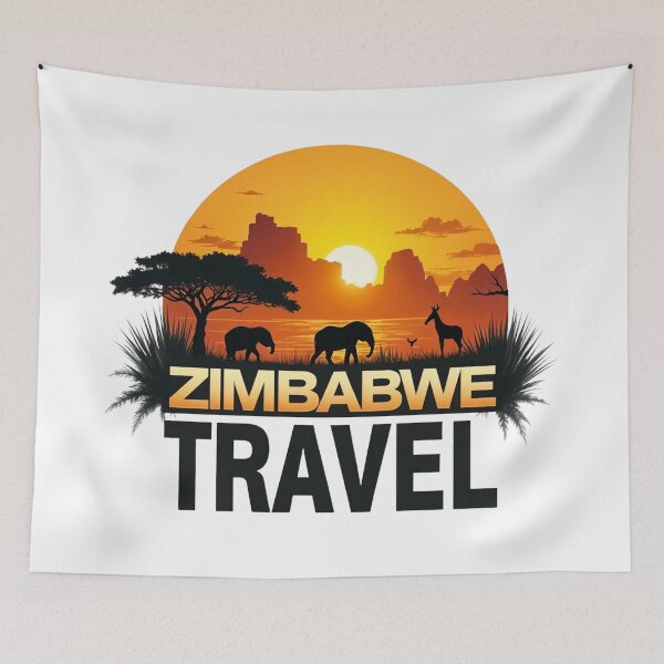 Item preview, Zimbabwe Travel Safari Wildlife Sunset Design designed and sold by latelierdechris.