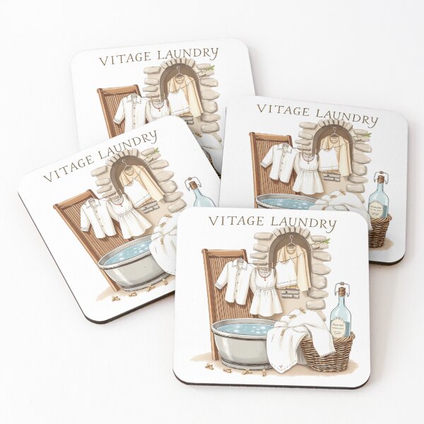 Item preview, Vintage Laundry Scene Rustic Illustration designed and sold by latelierdechris.