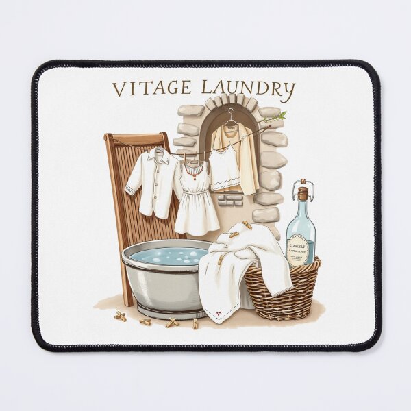 Item preview, Vintage Laundry Scene Rustic Illustration designed and sold by latelierdechris.