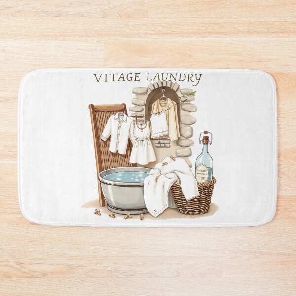 Item preview, Vintage Laundry Scene Rustic Illustration designed and sold by latelierdechris.