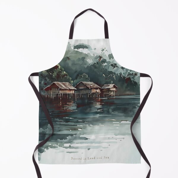 Item preview, Papua New Guinea Watercolor Landscape Cultural Poster designed and sold by FestivityFinds.