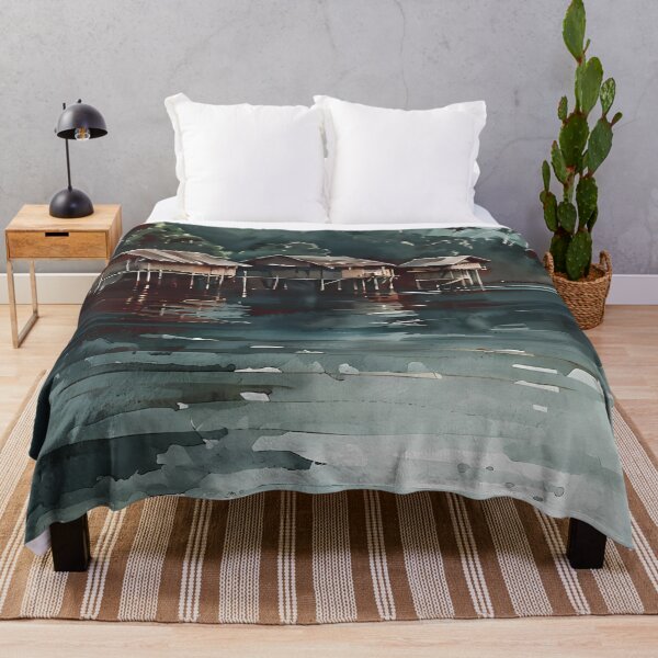 Item preview, Papua New Guinea Watercolor Landscape Cultural Poster designed and sold by FestivityFinds.