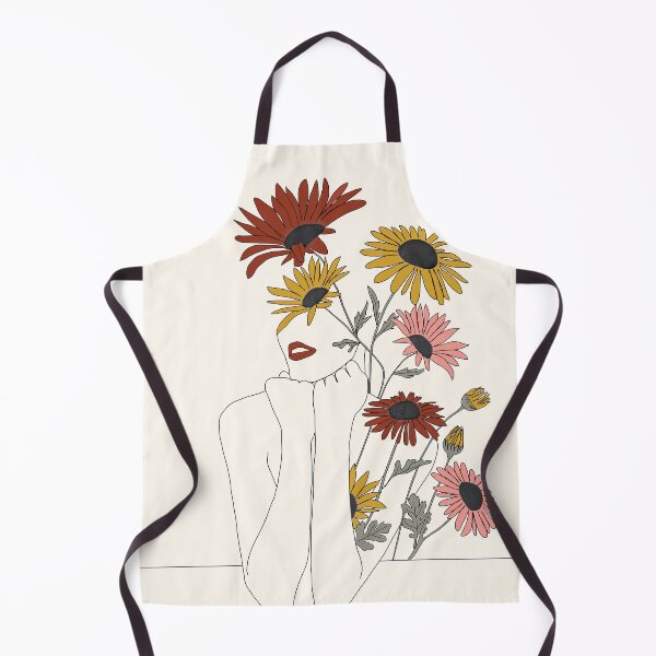 Item preview, Colorful Thoughts Minimal Line Girl with Sunflowers designed and sold by Branka Kodzoman.