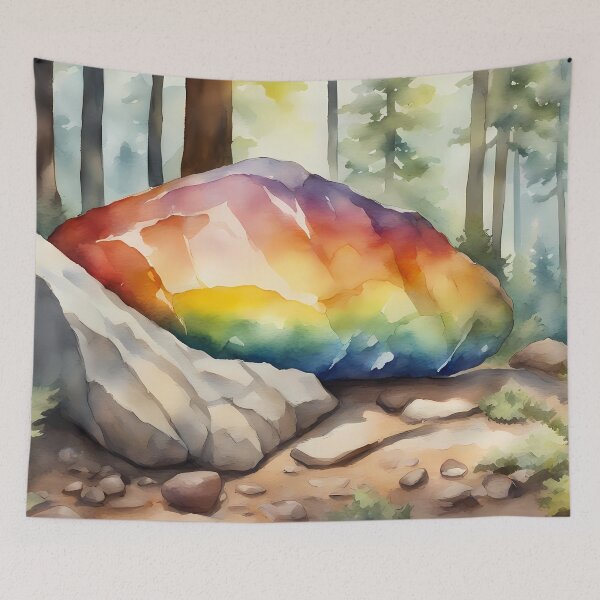 Item preview, Rainbow Rock in Forest designed and sold by CalmnessbyChoice.