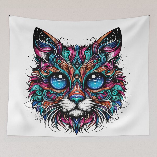 Item preview, Cosmic Cat Psychedelic Art designed and sold by latelierdechris.