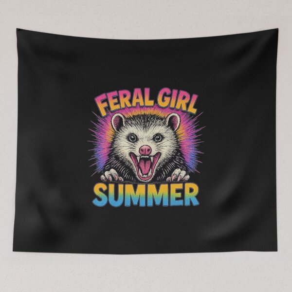 Item preview, Feral Girl Summer Screaming Possum Meme designed and sold by Alex Songs.
