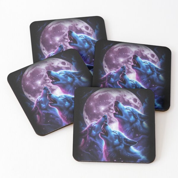 Item preview, Three Dire Wolves Howling in Full Moon designed and sold by KA DESIGNS.