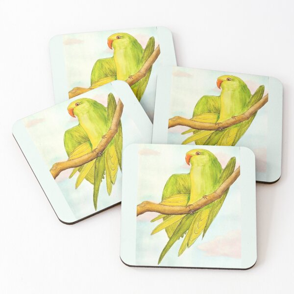 Item preview, Green Parrot Colorful Watercolour Spring Bird designed and sold by JeysArtDesign.