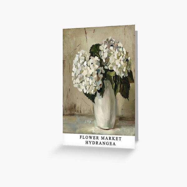 Item preview, Vintage Style White Hydrangea  Flower Market Painting designed and sold by Tamas Das.