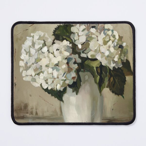 Item preview, Vintage Style White Hydrangea  Flower Market Painting designed and sold by Tamas Das.