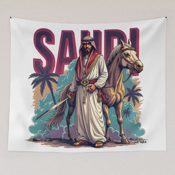 Aperçu de l'œuvre Desert Drip : l'arrogance saoudienne créée et vendue par Pulse Creativity Designs.