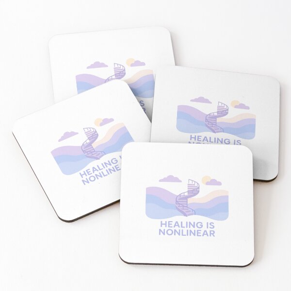 Item preview, Healing Is Nonlinear – Spiral Staircase Vaporwave Dreamcore Art | Mental Health Aesthetic Quote designed and sold by DJCApparel.