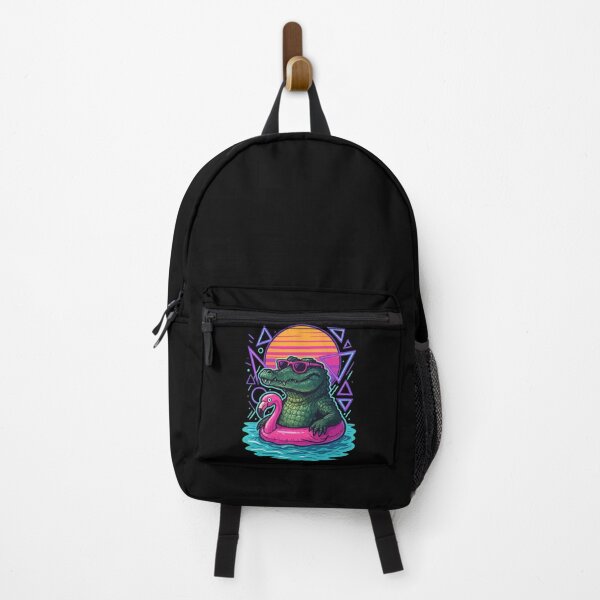 Item preview, Chillin Summer Flamingo Crocodile Retro designed and sold by TomFrontierArt.