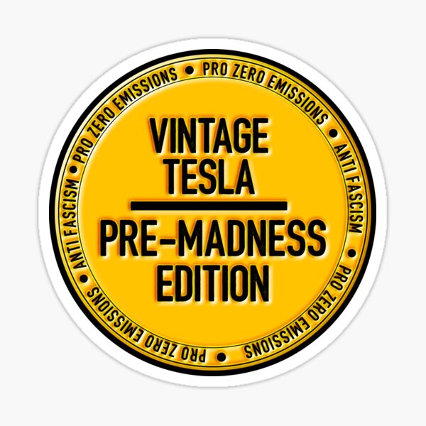 Item preview, Sticker for Tesla owners - Vintage funny saying No Elon Musk anti bumper    designed and sold by SkeletonsDanger.