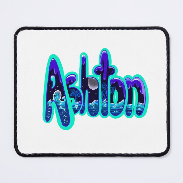 Item preview, Ashton name in blue graffiti calligraphy Top 10 best personalised gifts for boys Ashton designed and sold by Artonmytee.