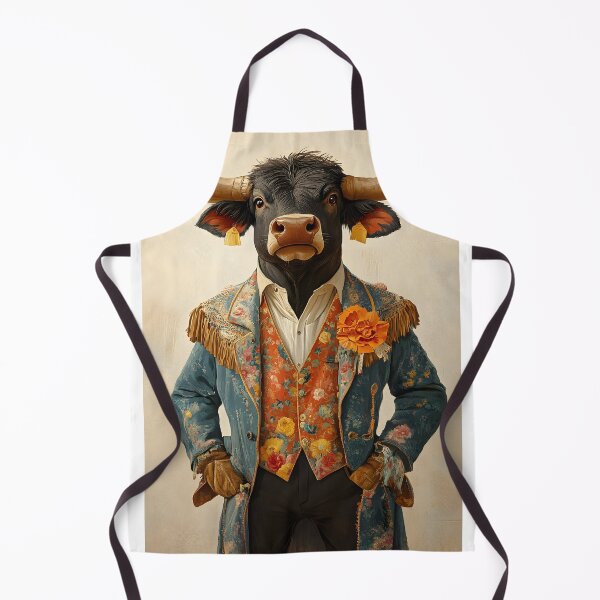 Item preview, Elegant bull dressed in vibrant floral attire designed and sold by Artessie.