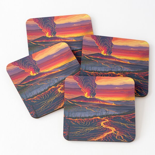 Item preview, Hawaii Volcanoes National Park Digital Illustration Poster designed and sold by FestivityFinds.