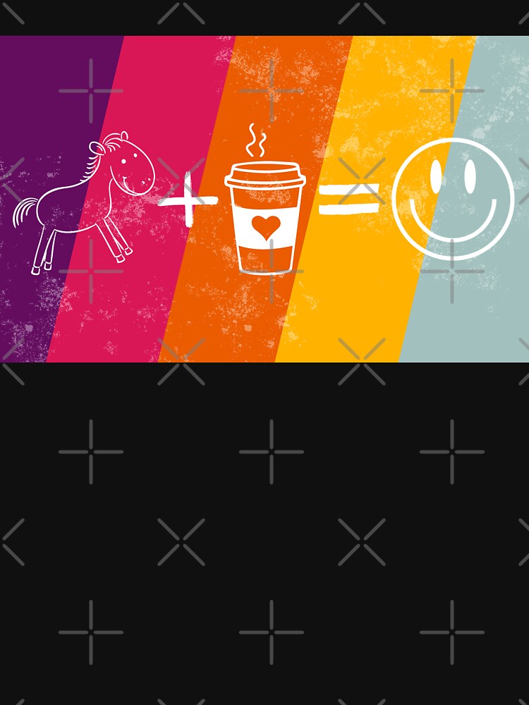 Thumbnail 7 of 7, Classic T-Shirt, Horses + Coffee = Happiness designed and sold by foxelle84.
