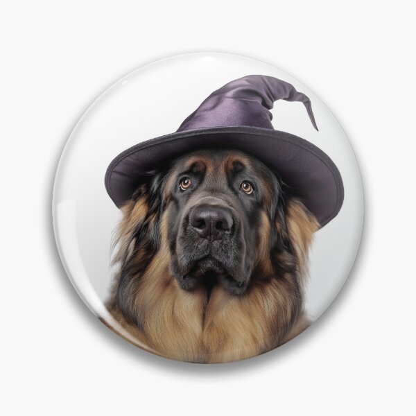 Item preview, Leonberger dog Wearing Halloween Witch Hat designed and sold by LazyOwlStore.
