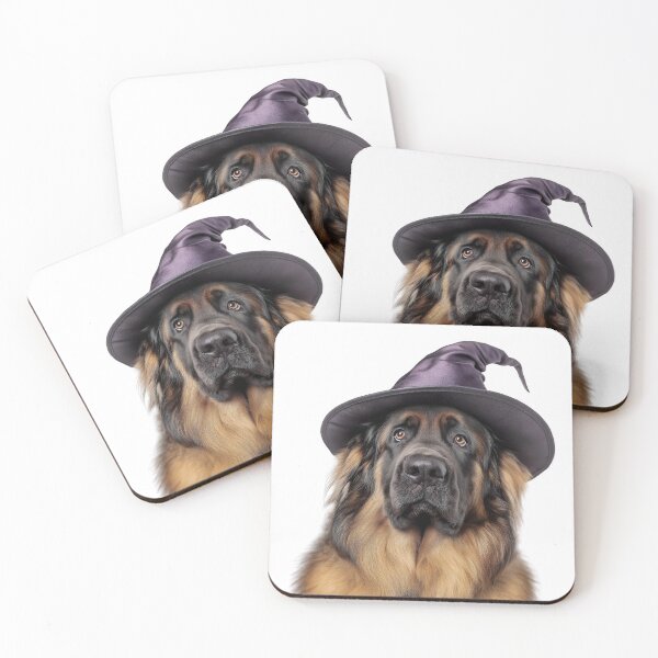 Item preview, Leonberger dog Wearing Halloween Witch Hat designed and sold by LazyOwlStore.