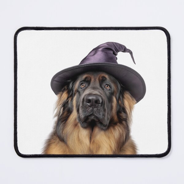 Item preview, Leonberger dog Wearing Halloween Witch Hat designed and sold by LazyOwlStore.