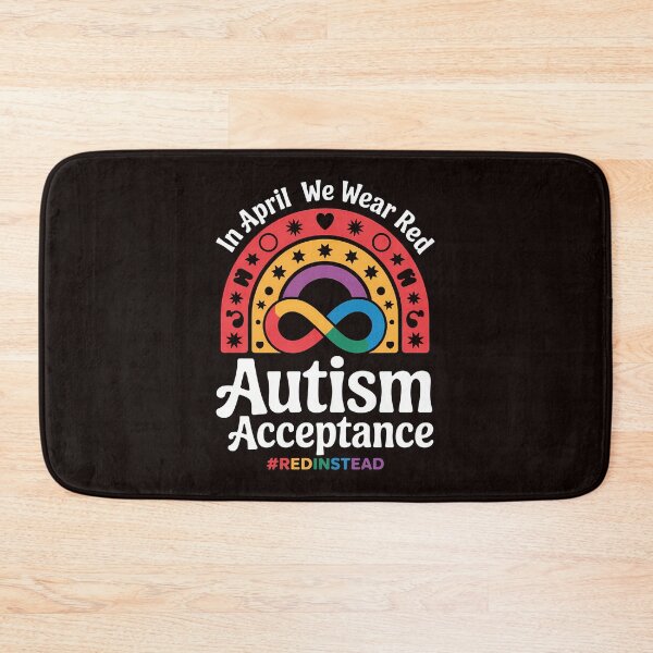 Item preview, In April We Wear Red Rainbow Autism Red Instead Acceptance designed and sold by MAKOPOKOShop.