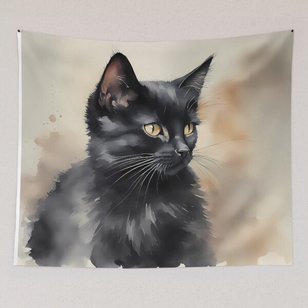 Item preview, Black Cat Portrait designed and sold by CalmnessbyChoice.