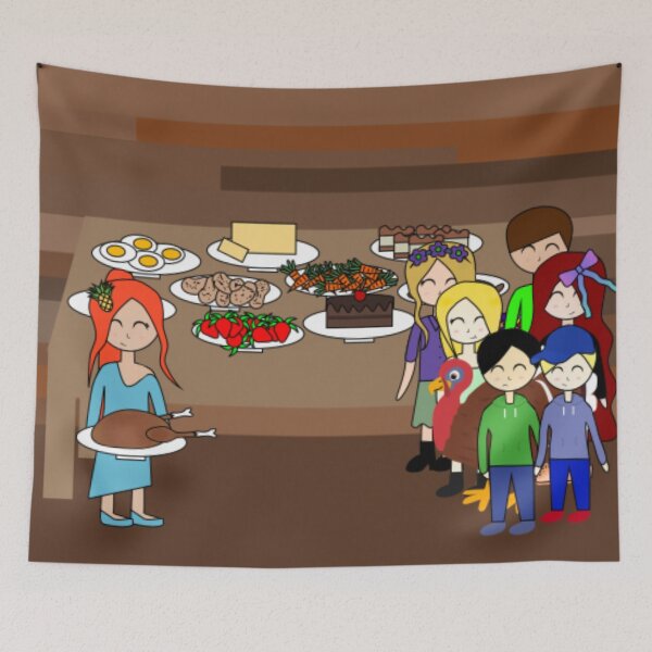Item preview, Julia with cooked turkey at the turkey's house designed and sold by GooglyEyes-.