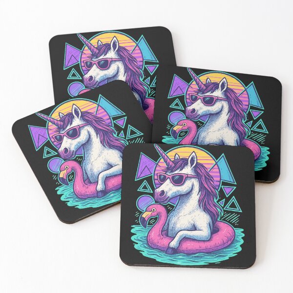 Item preview, Chillin Summer Flamingo Cool Unicorn Retro designed and sold by TomFrontierArt.