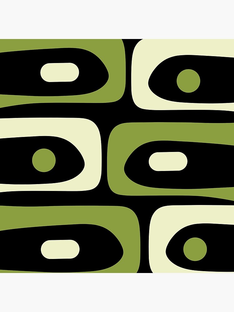 Thumbnail 4 of 4, Pillow, Mid Century Modern Piquet Minimalist Abstract Pattern in Olive Avocado Green and Black designed and sold by kierkegaard.
