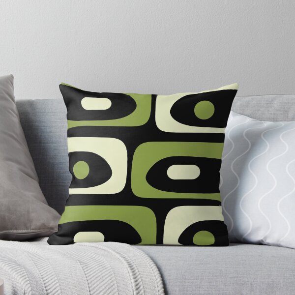 Item preview, Mid Century Modern Piquet Minimalist Abstract Pattern in Olive Avocado Green and Black designed and sold by kierkegaard.