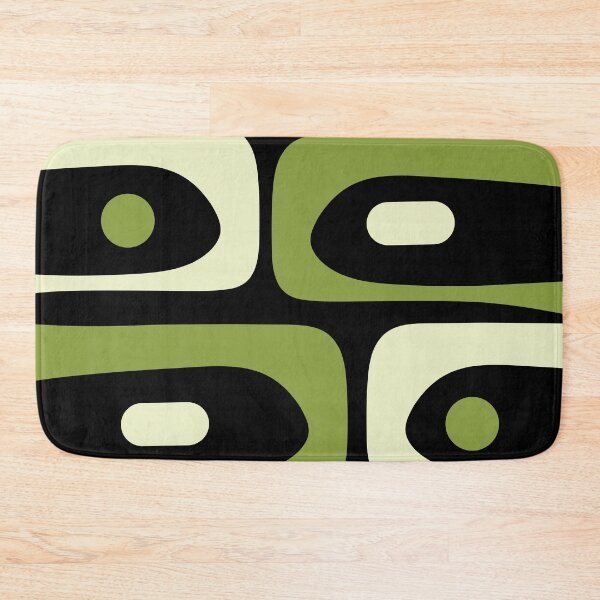 Item preview, Mid Century Modern Piquet Minimalist Abstract Pattern in Olive Avocado Green and Black designed and sold by kierkegaard.