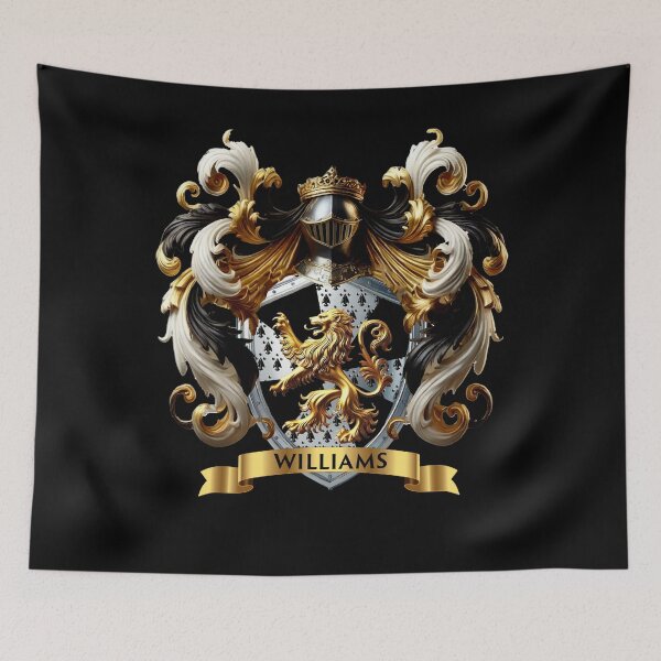 Item preview, Williams Family Crest – Elegant Silver & Black Coat of Arms, Scottish Heritage Artwork designed and sold by Highlandkings.