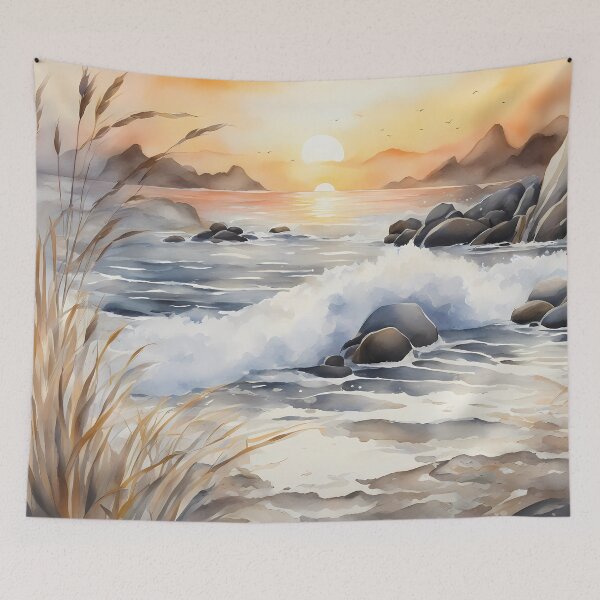 Item preview, Waves and Reeds at Dawn designed and sold by CalmnessbyChoice.