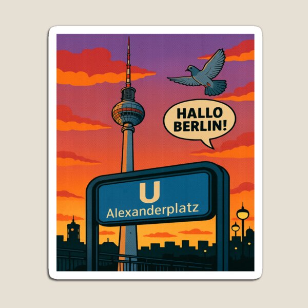 Item preview, Alexanderplatz Berlin – Comic Style Sunset Vibes designed and sold by StudioCultura.
