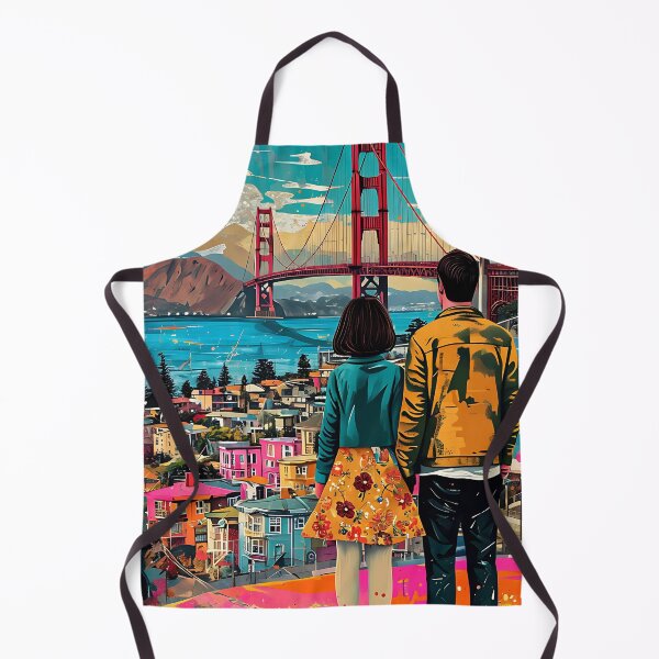 Item preview, Couple Admiring Golden Gate Bridge Poster designed and sold by FestivityFinds.