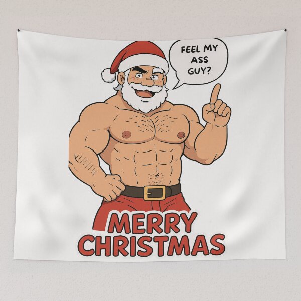 Item preview, Merry Christmas Fel My Ass Guy – Gay Santa Cartoon Humor designed and sold by Places On Earth.