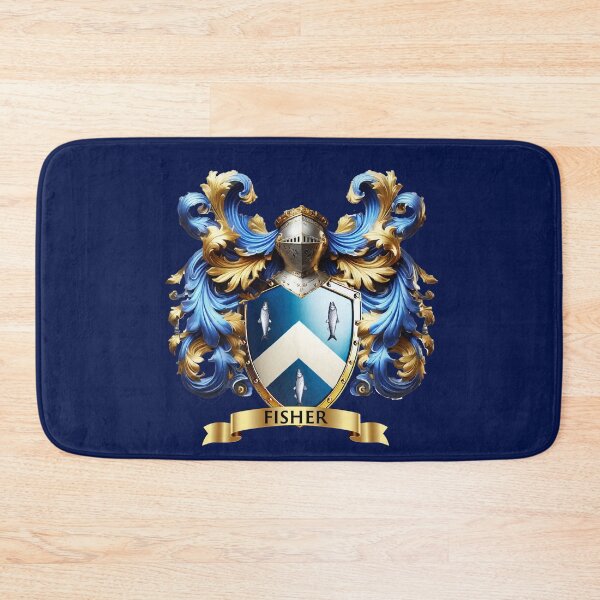 Item preview, Fisher Family Crest – Elegant Blue & Silver Coat of Arms, Ancestry & Heraldic Artwork designed and sold by Highlandkings.
