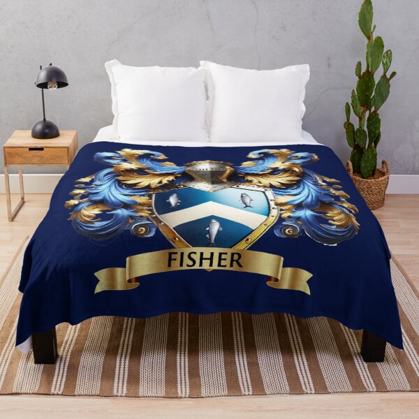 Item preview, Fisher Family Crest – Elegant Blue & Silver Coat of Arms, Ancestry & Heraldic Artwork designed and sold by Highlandkings.