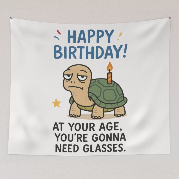 Item preview, Happy Birthday Turtle – At Your Age You’ll Need Glasses designed and sold by Places On Earth.