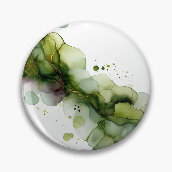Item preview, Luxurious green alcohol ink  with gold accents and emerald designed and sold by VanGalt.