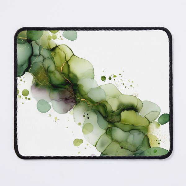 Item preview, Luxurious green alcohol ink with gold accents and emerald designed and sold by VanGalt.