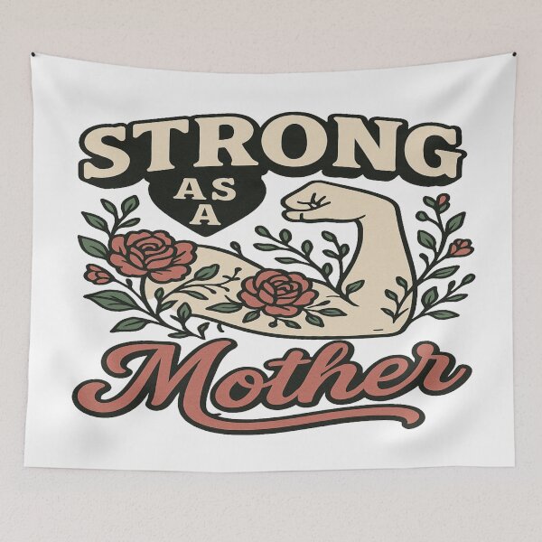 Item preview, Strong as a Mother – Funny Floral Fitness Momma designed and sold by Rajasekar.