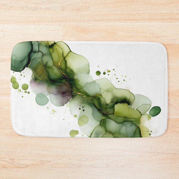 Item preview, Luxurious green alcohol ink  with gold accents and emerald designed and sold by VanGalt.