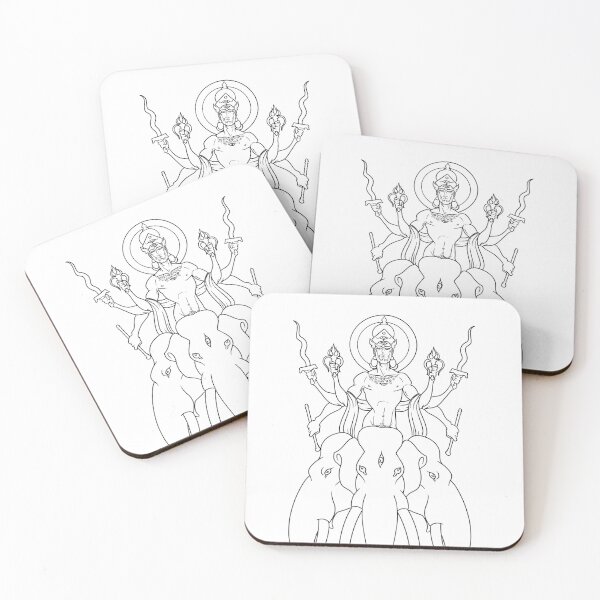 Item preview, Indra with Elephants – Tattoo Pattern Style | SRBartist designed and sold by SRBartist.
