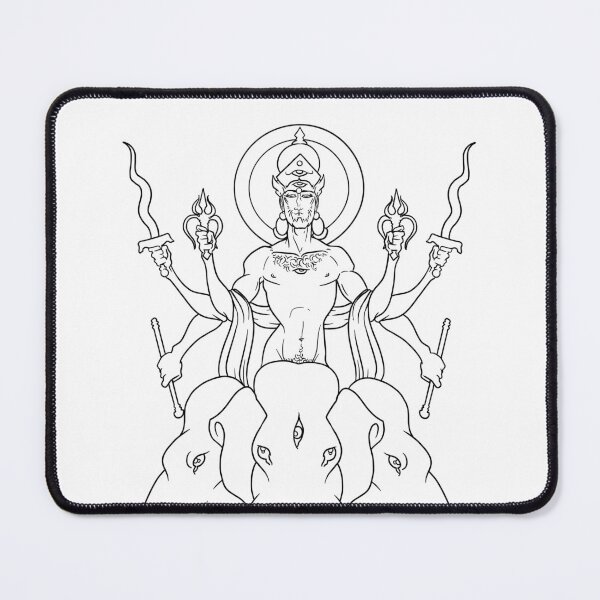 Item preview, Indra with Elephants – Tattoo Pattern Style | SRBartist designed and sold by SRBartist.
