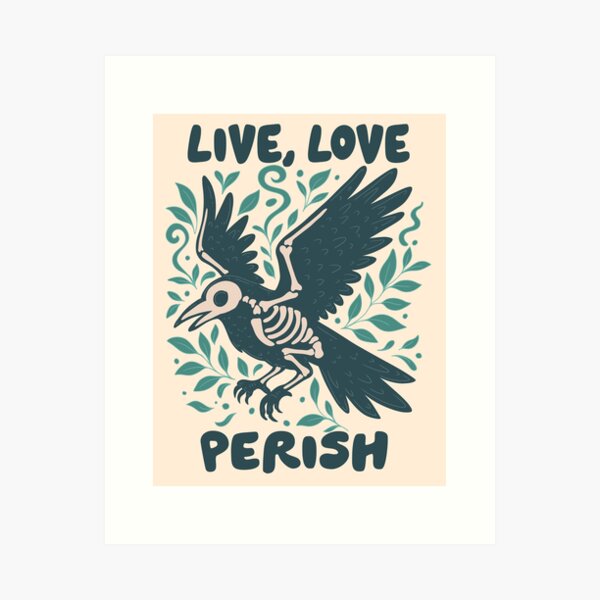 Item preview, Skeleton Crow in Flight with Leaves designed and sold by Jess.a.creates.