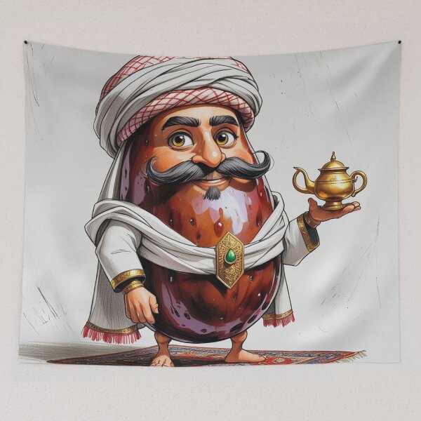 Item preview, Sheikh Date Palm – Cute Arabic Fruit Character – Funny Middle Eastern Sheikh – Sketchy Cartoon with White Background designed and sold by Blueangelgal.