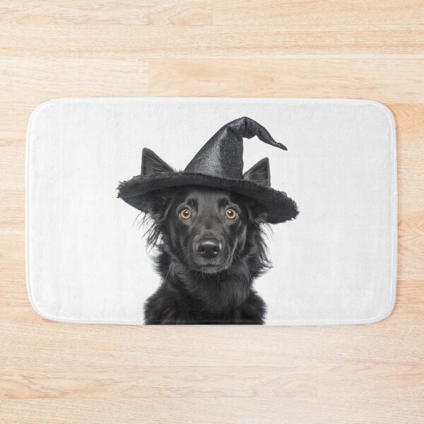 Item preview, Mudi dog Wearing Halloween Witch Hat designed and sold by LazyOwlStore.