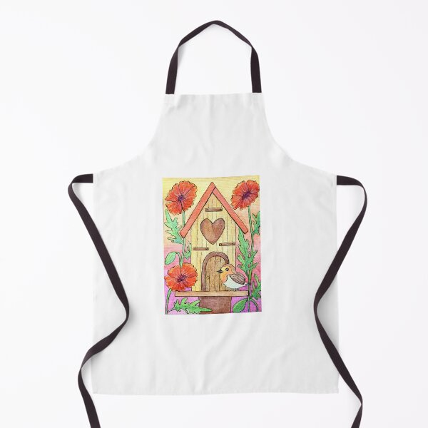 Item preview, Birdhouse & poppies  designed and sold by Paintedhues.